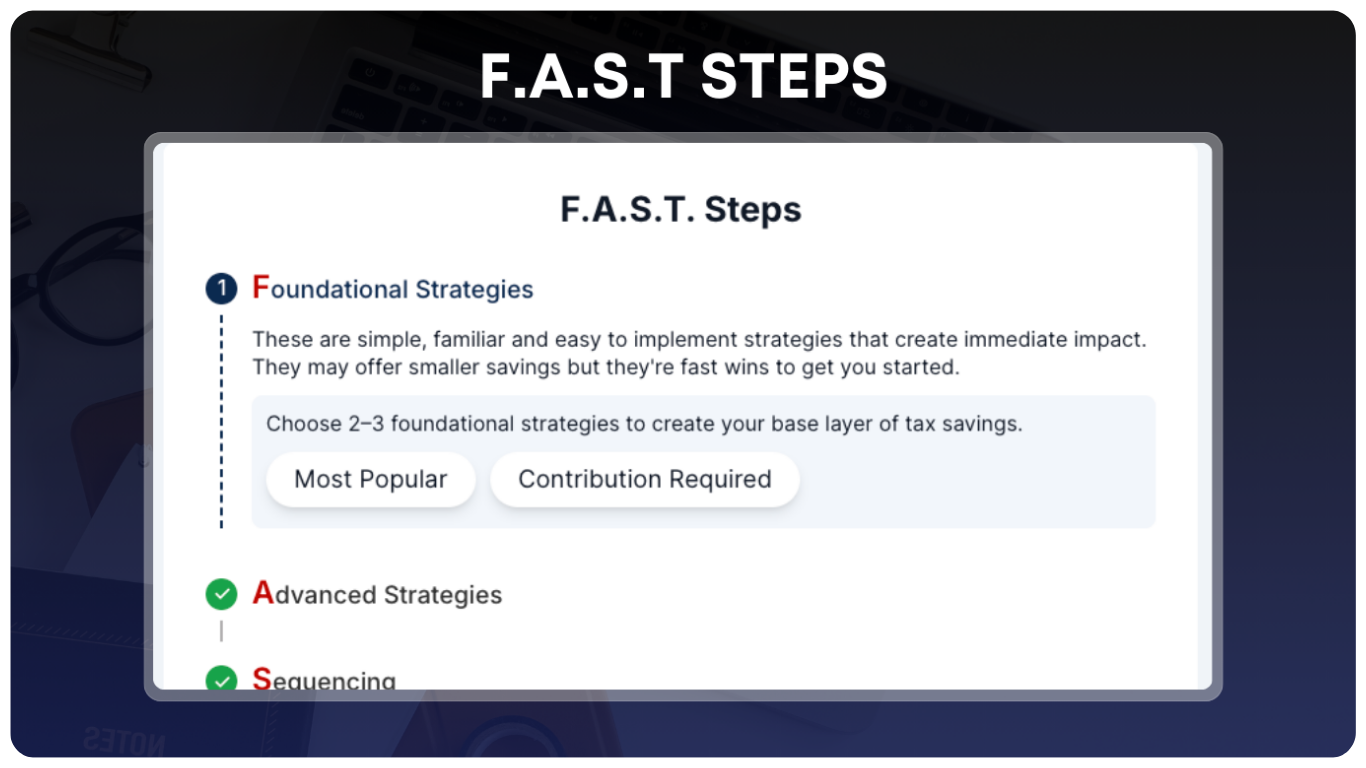 Client-ready tax strategy report created using integrated tax management software tools